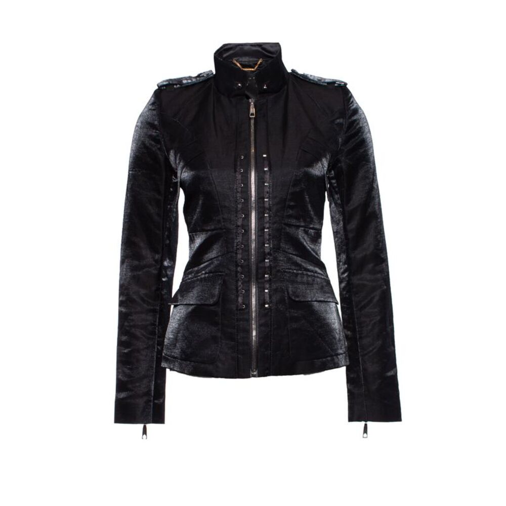 Barbara Bui Black Shiny military jacket